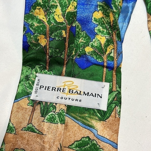 Mens silk Pierre Balmain Amazon graphic colorful tie - Picture 4 of 4